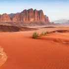 Deserto rosso di Wadi Rum in Giordania