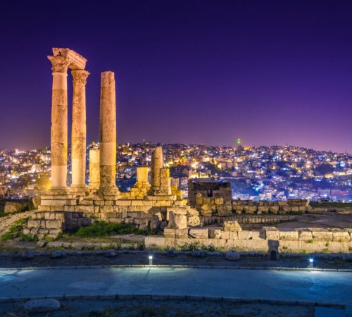 Vista di Amman dal Tempio di Ercole in Giordania