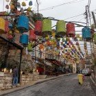Rainbow Street nel quartiere di Jabal nel centro della città