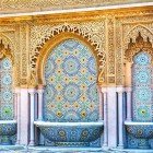 Mosaici e piastrelle di una fontana del Musoleo Mohammed V