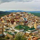 Veduta aerea della Città Sacra di Moulay Idriss nella provincia di Meknes in Marocco