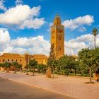 Marrakesc piazza e Minareto della città Imperiale in Marocco