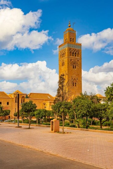 Marrakech piazza e Minareto della città Imperiale in Marocco