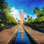 Moschea di Kotutoubia con i suoi giardini ed il minareto più alto di Marrakesh