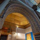 Museo Dar Si Sais dettagli degli interni e dei mosaisci delle volte, Marrakesh Marocco