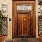 Quartiere di Habous Casablanca, meraviglioso esempio di architettura marocchine su un portone d'ingresso