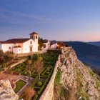 Il Castello di Marvão al tramonto, un piccolo e pittoresco borgo nell'Alentejo in Portogallo dal quale si gode din una vista spettacolare del paesaggio