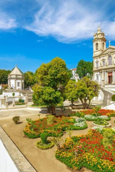 Vista del Santuario della città di Braga in Portogallo