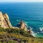 Bellissima veduta della costa di Cabo da Roca il punto più ad ovest del continente europeo nella frazione di Colares comune di Sintra