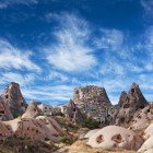 Il Castello di Uçhisar, la Matera Turca nella provincia di Nevşehir dell'Anatolia centrale, in Turchia